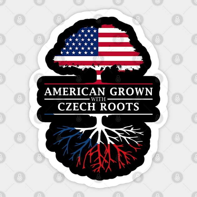 American Grown with Czech Roots - Czechia Shirt Sticker by Family Heritage Gifts